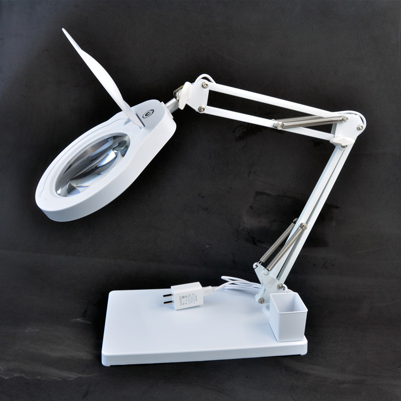 PDOK Bench magnifying glass with lamp 10X lens highlight LED light Mobile Phone Repair Product Inspection PD178