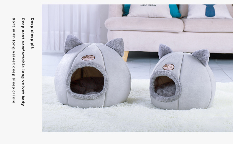 The new cat head style of pet supplies is suitable for all seasons. It is a cute, soft and comfortable cat bed for home dormitories pic 11