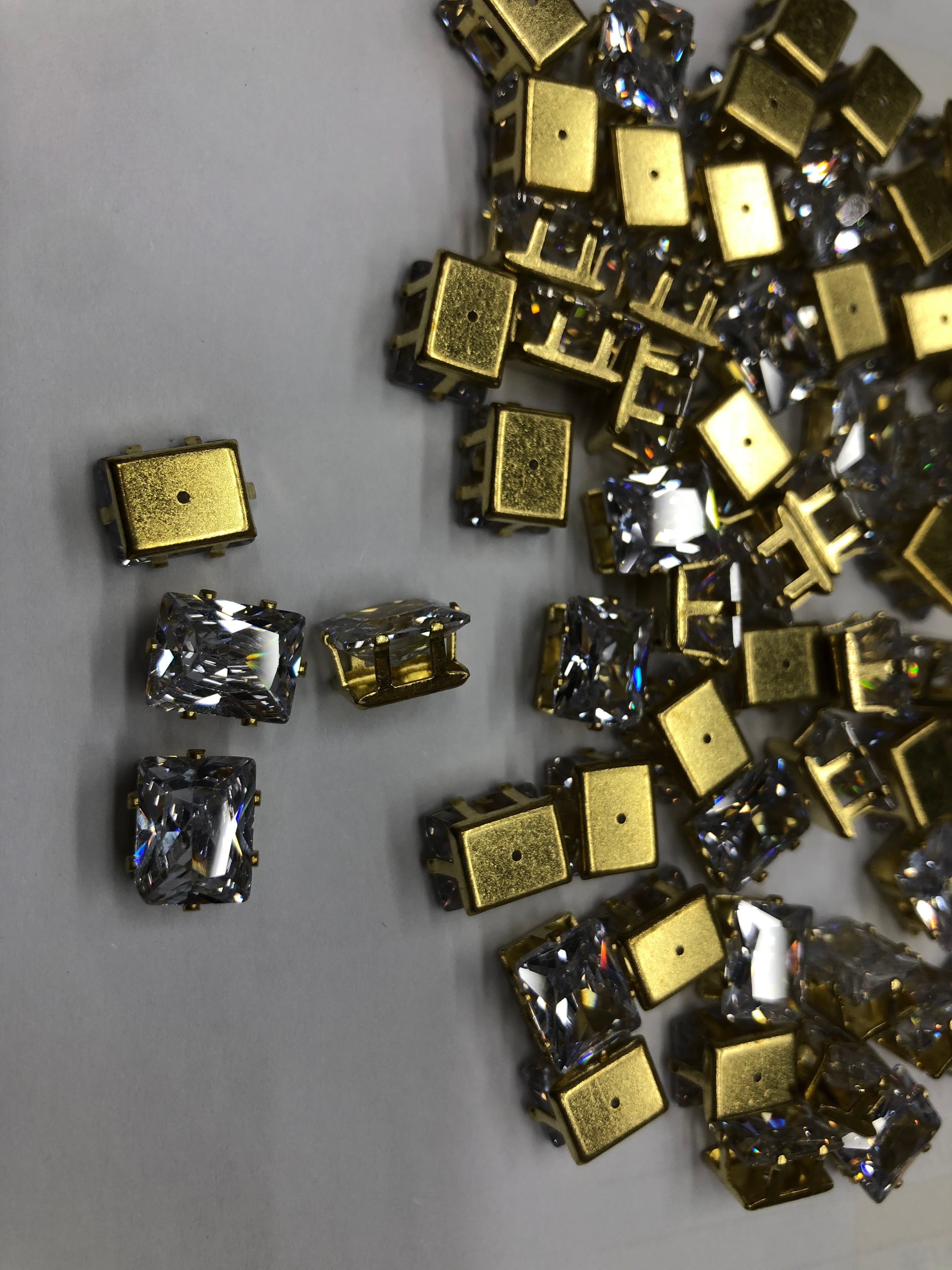 8*10 Square + Real Zirconium Network Red Explosive Manufacturers Direct Sales Diy Jewelry Accessories