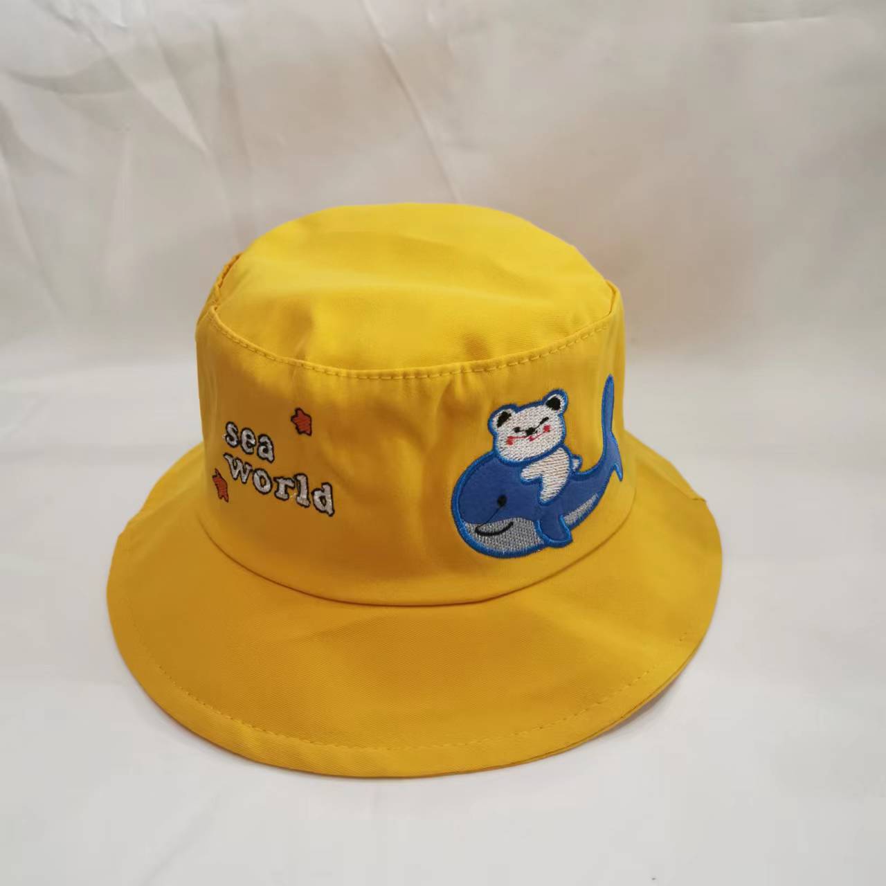 Evelyn Hat Line Children's Dolphin Embroidered Fisherman Hat Visor Hat Sun Hat Specification drawing