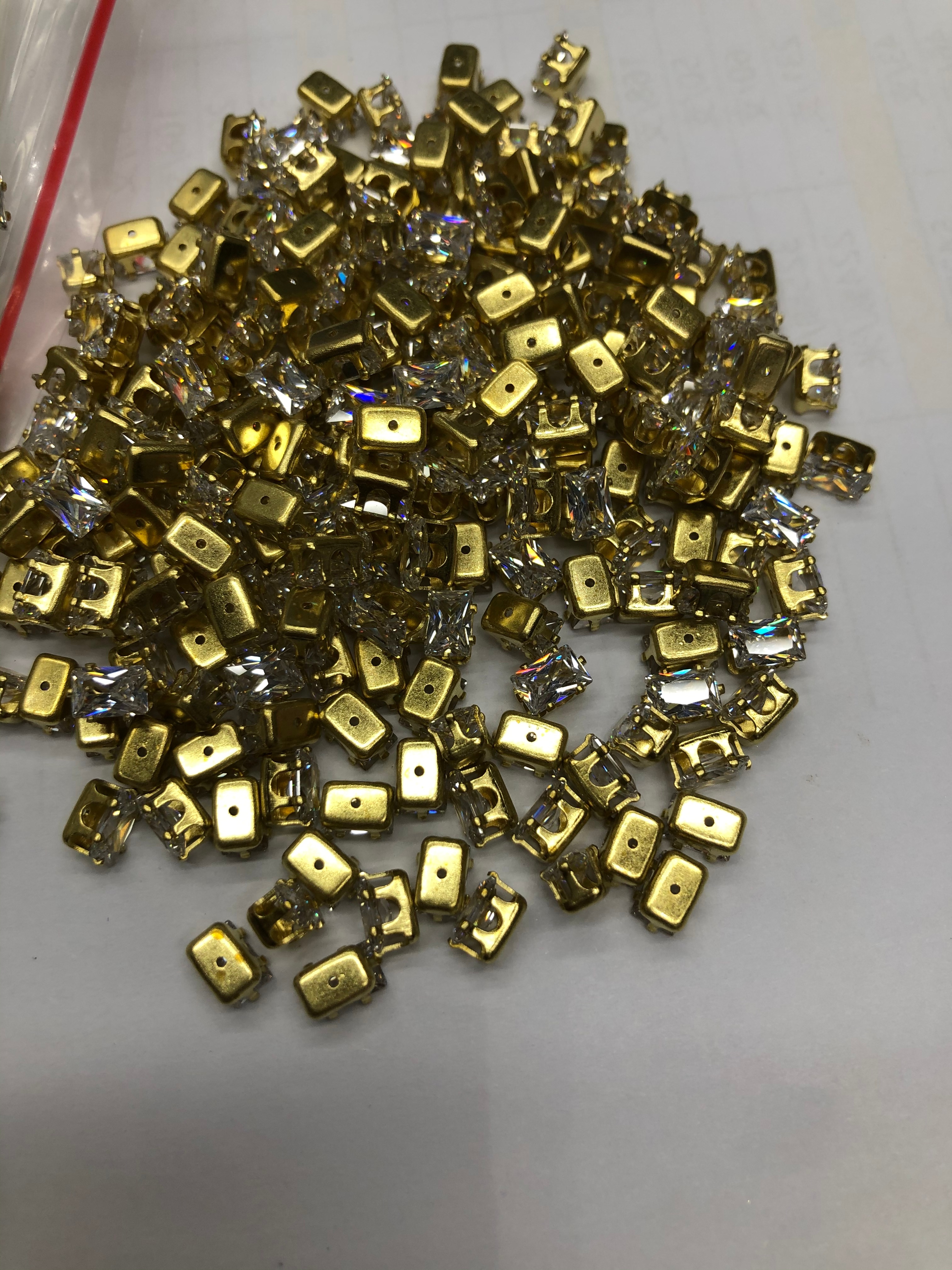 8*10 Square + Real Zirconium Network Red Explosive Manufacturers Direct Sales Diy Jewelry Accessories Specification drawing