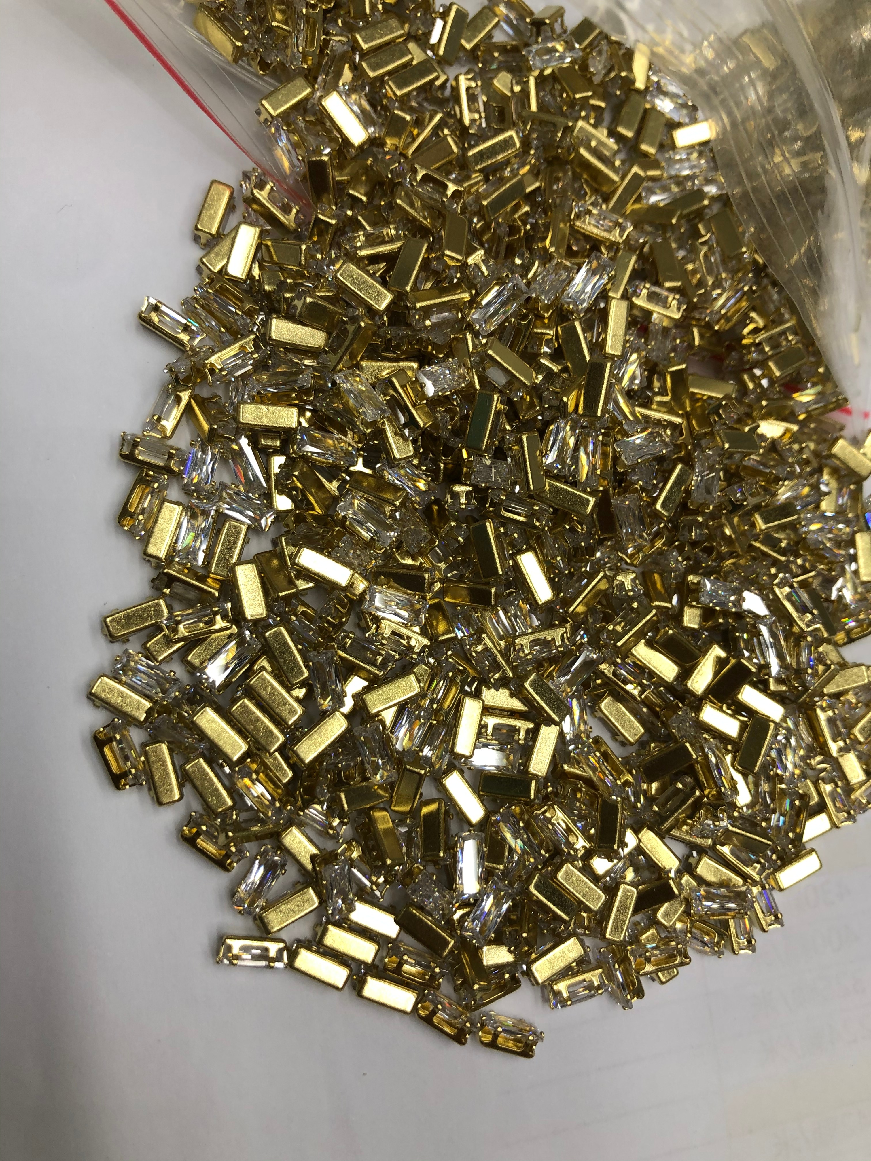 3*7 Rectangular + Real Zirconium Network Red Explosion Manufacturers Direct Sales Diy details Picture