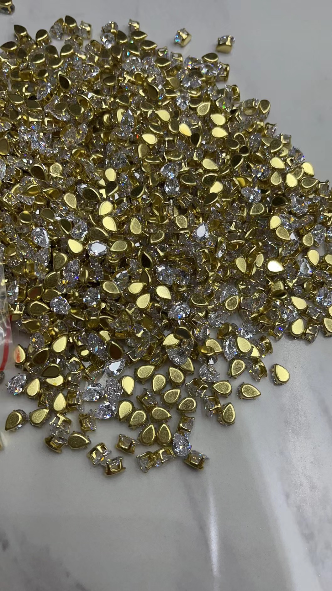 5*7 Water Drops + Real Zirconium Copper Factory Direct Sales Network Red Diy Accessories details Picture