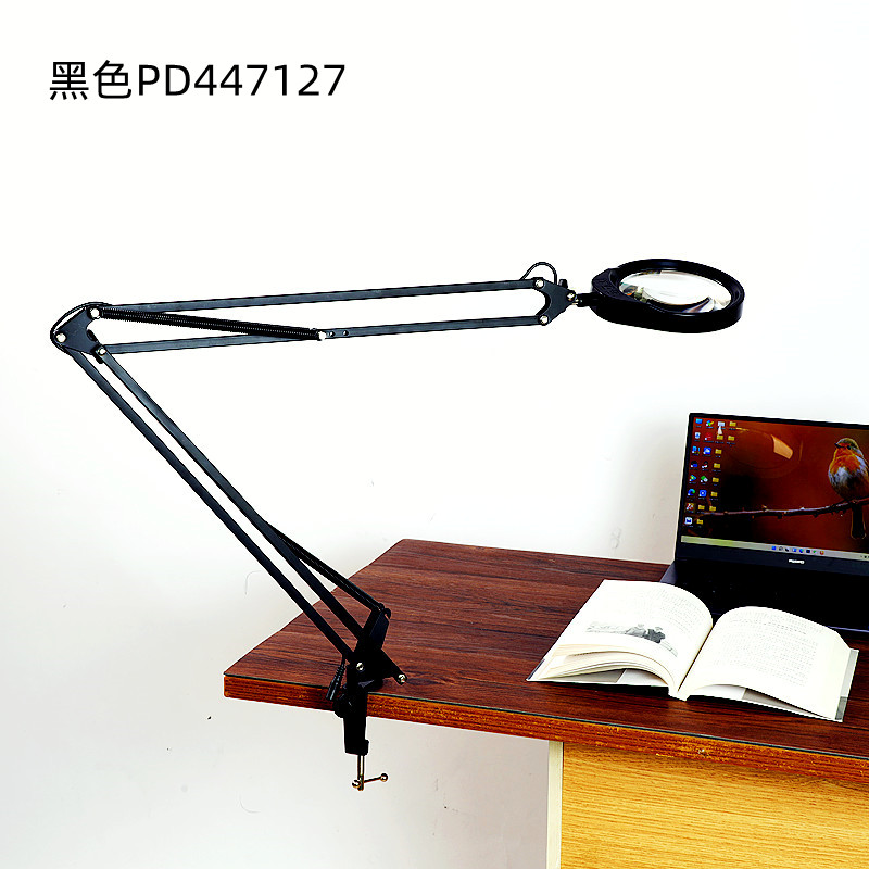 PD447127长臂夹式放大镜10倍大视野高清48颗LED灯维修检测创意工作灯详情1