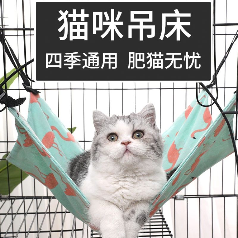 New pet supplies: Canvas rectangular hammock, suitable for all seasons, cat hammock, home dormitory, sturdy and scratch-resistant cat hoisting details Picture