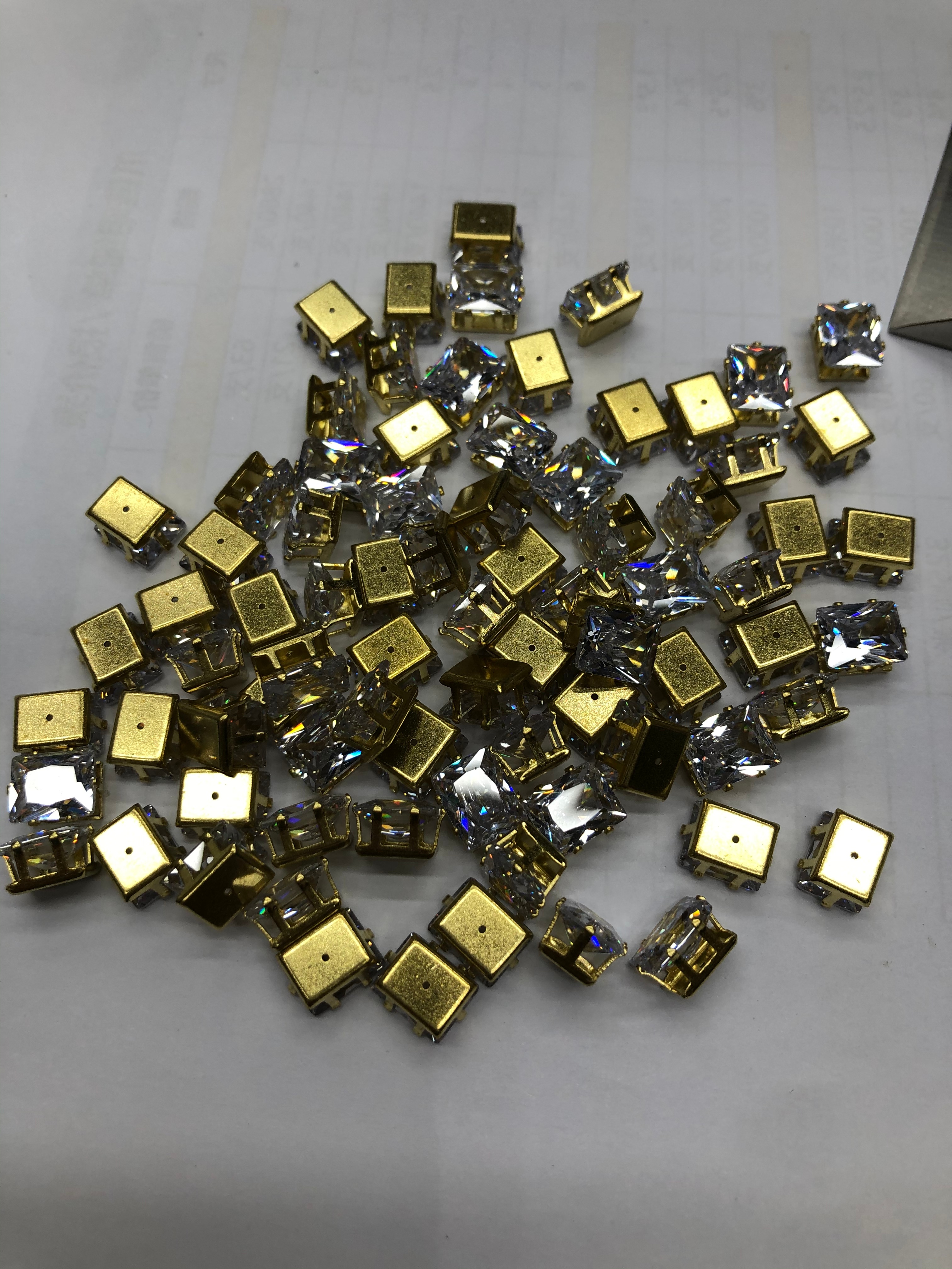 8*10 Square + Real Zirconium Network Red Explosive Manufacturers Direct Sales Diy Jewelry Accessories details Picture