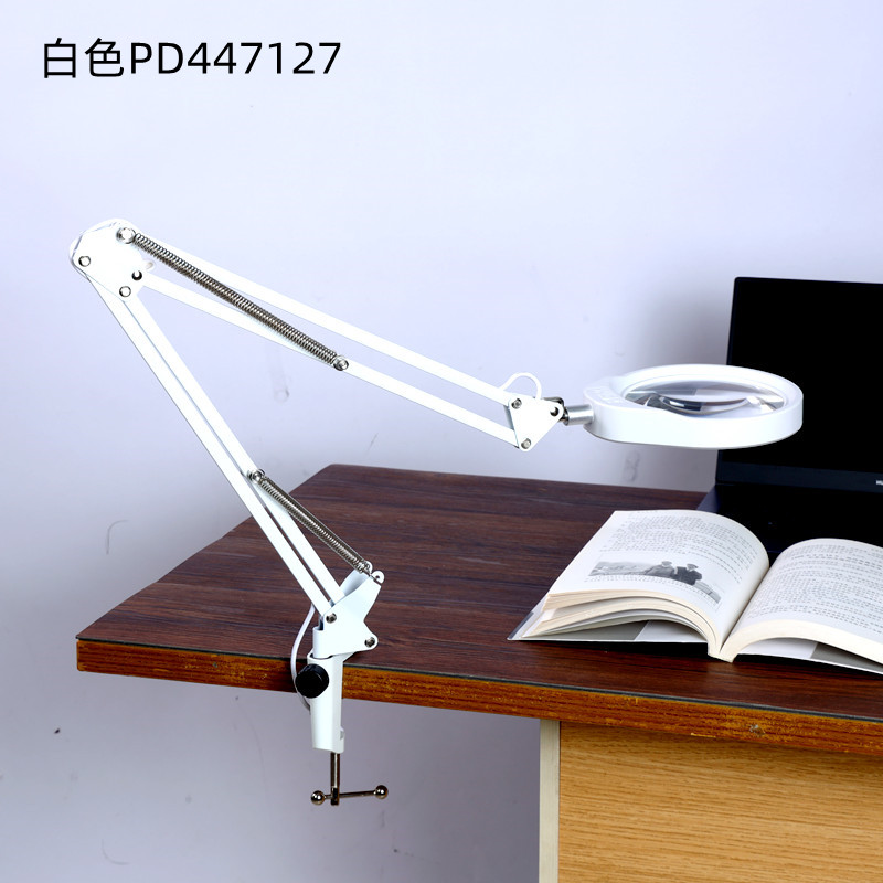PD447127长臂夹式放大镜10倍大视野高清48颗LED灯维修检测创意工作灯详情2