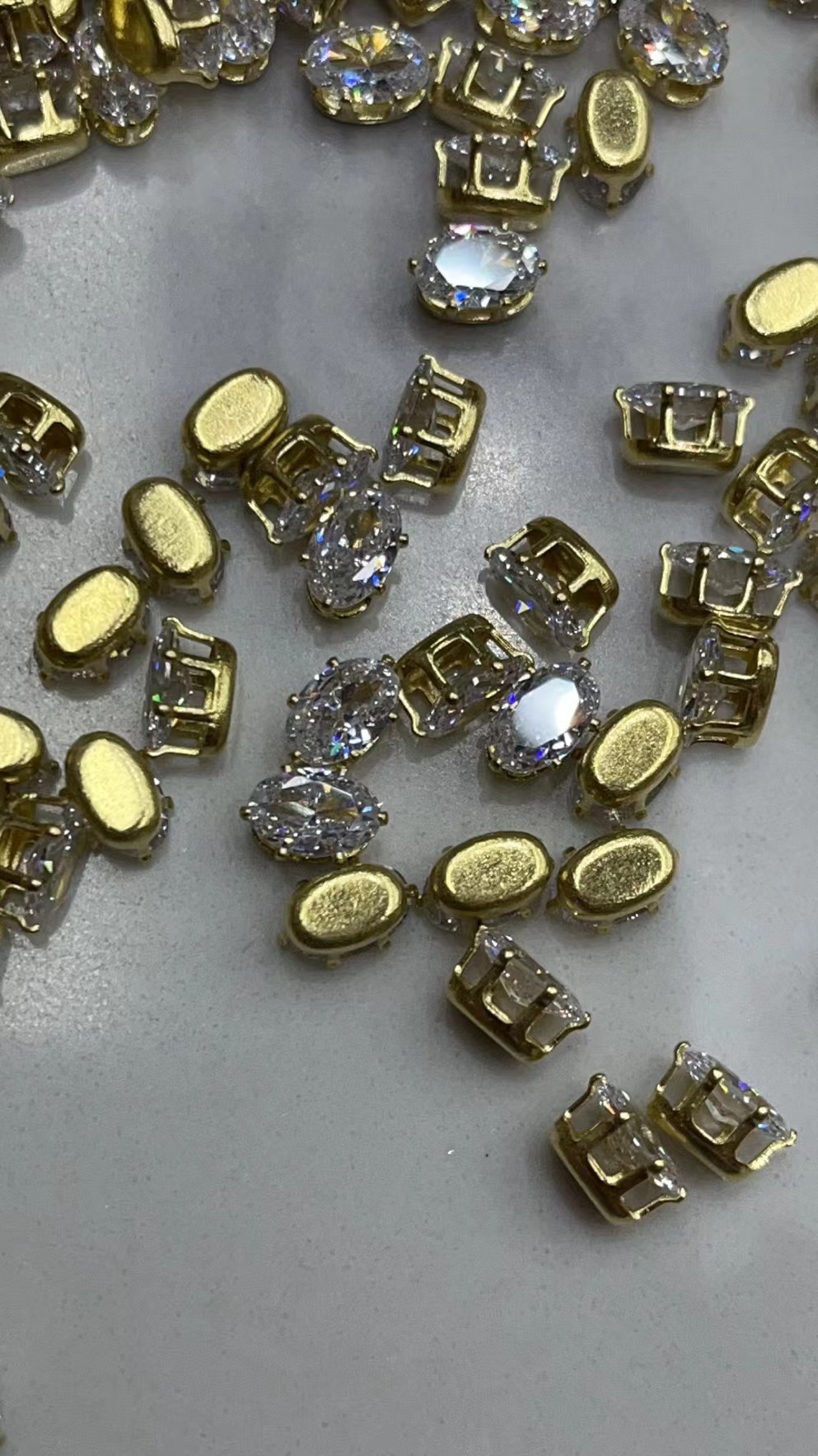 4*6 Egg-Shaped + Real Zirconium Manufacturers Direct Sales Network Red Diy Accessories Nail Accessories Specification drawing