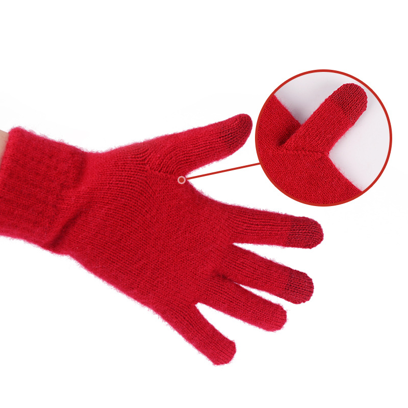 新年节日喜庆本命年红手套冬季保暖触屏手套手套户外骑行拉绒手套详情图5