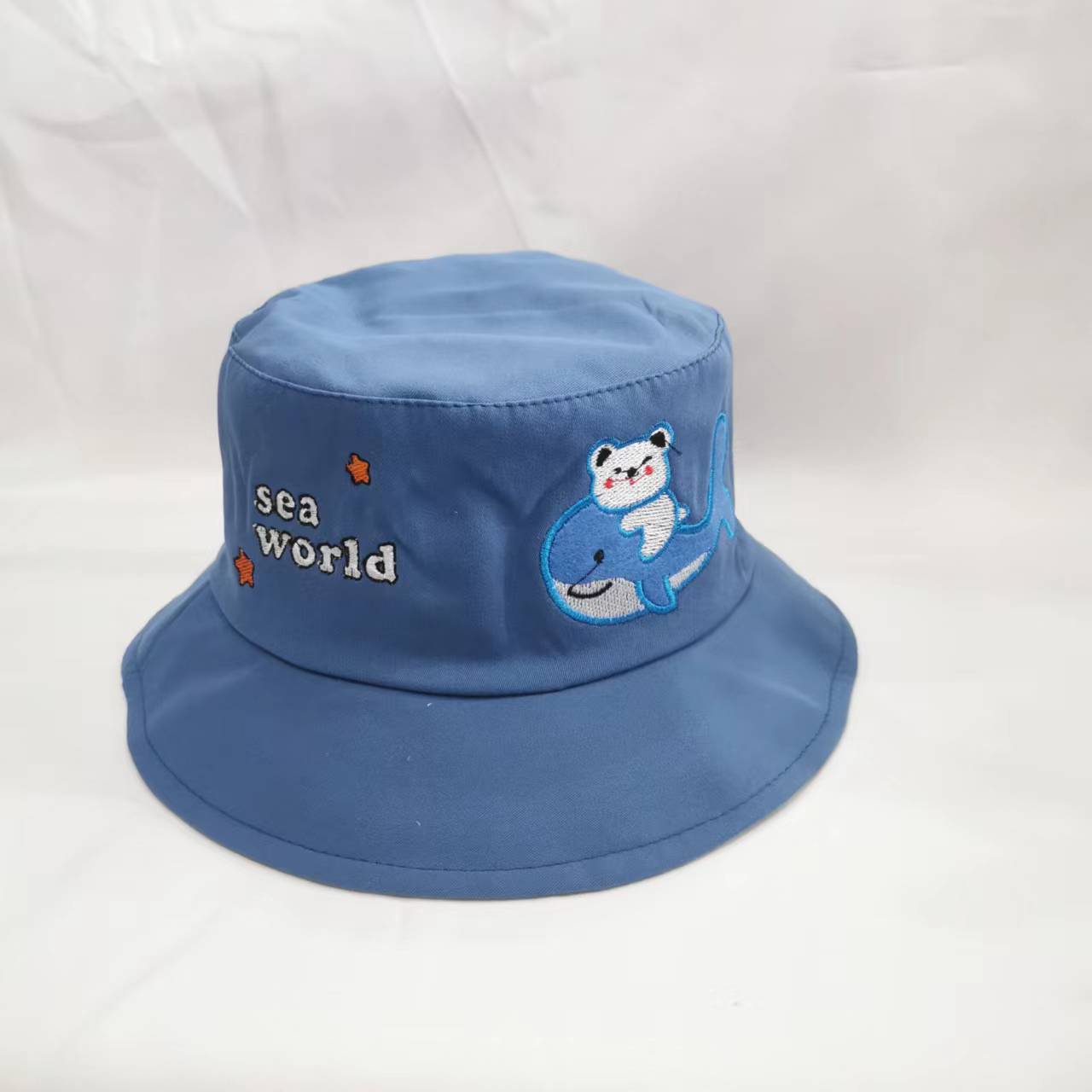 Evelyn Hat Line Children's Dolphin Embroidered Fisherman Hat Visor Hat Sun Hat details Picture