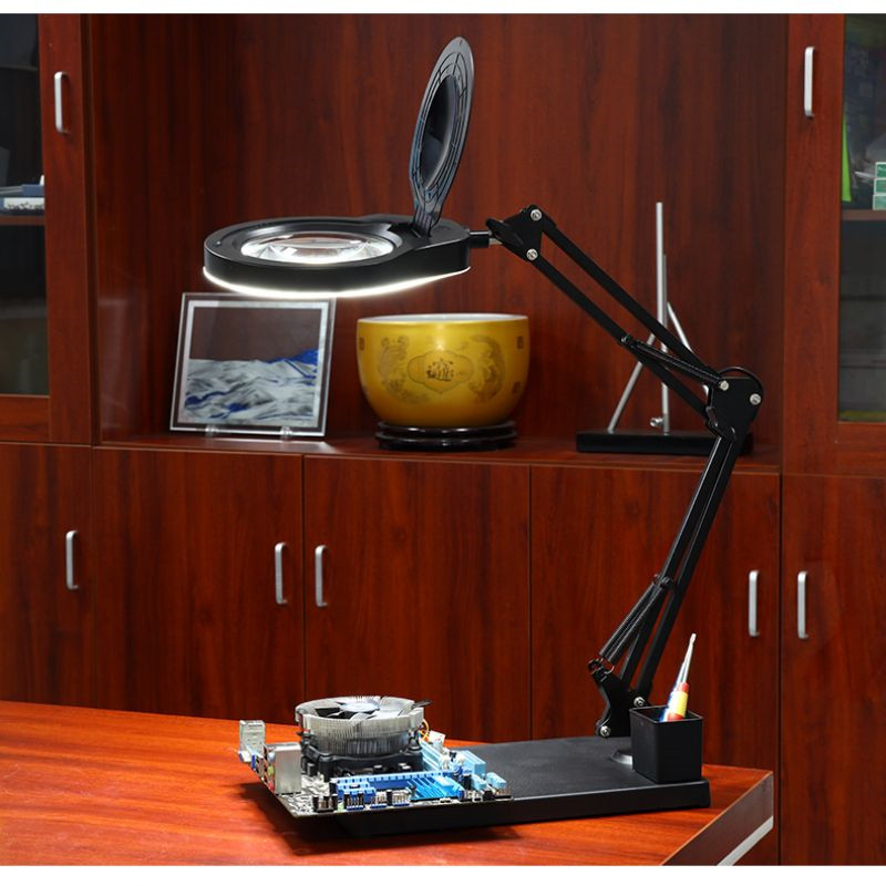 PDOK desktop magnifying glass with light 10X lens high-brightness LED light mobile phone repair product inspection PD178 pic 1