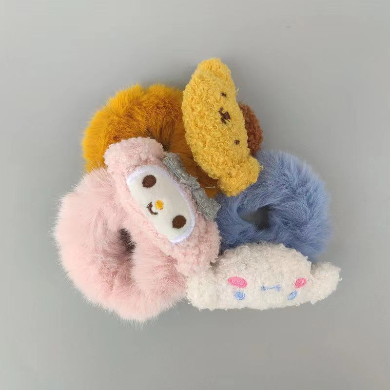 Winter Ins Candy Scrunchie Head Rope Girl High Ponytail Sweet Plush details Picture