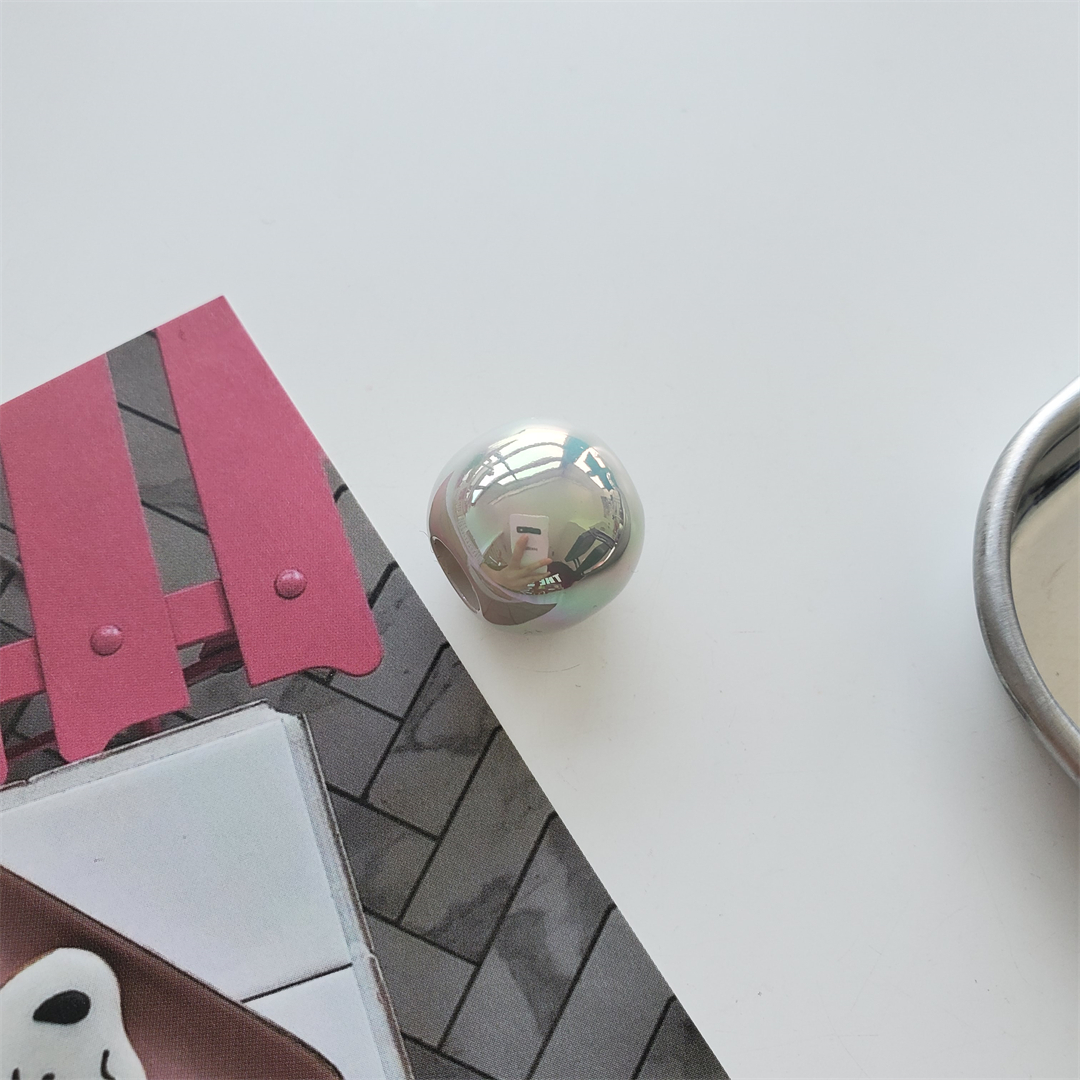 亚克力七彩贝壳大孔圆珠散珠手工串珠DIY抖音爆款手机链饰品配件详情7