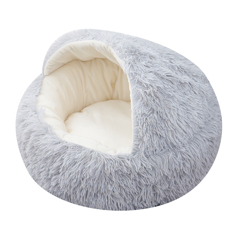 New pet supplies: Super soft shell bed, soft and comfortable for sleep. Four colors suitable for all seasons. Cute and warm house for cats and dogs Item Picture