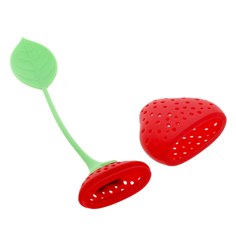 趣味草莓茶叶过滤器 家居礼品 草莓硅胶泡茶器 创意泡茶模具 懒人茶叶茶渣滤茶器详情3