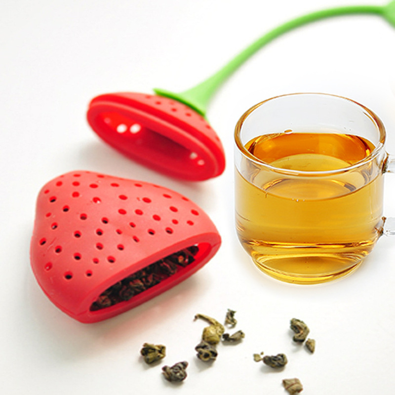 趣味草莓茶叶过滤器 家居礼品 草莓硅胶泡茶器 创意泡茶模具 懒人茶叶茶渣滤茶器详情2