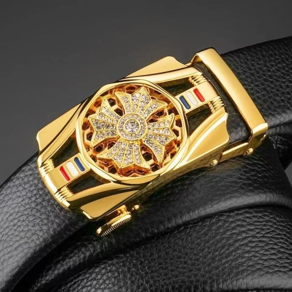 Season To Run Belt Men's Automatic Buckle Middle-Aged Transfer Belt Korean Version Of The Fashion New Denim Belt Specification drawing