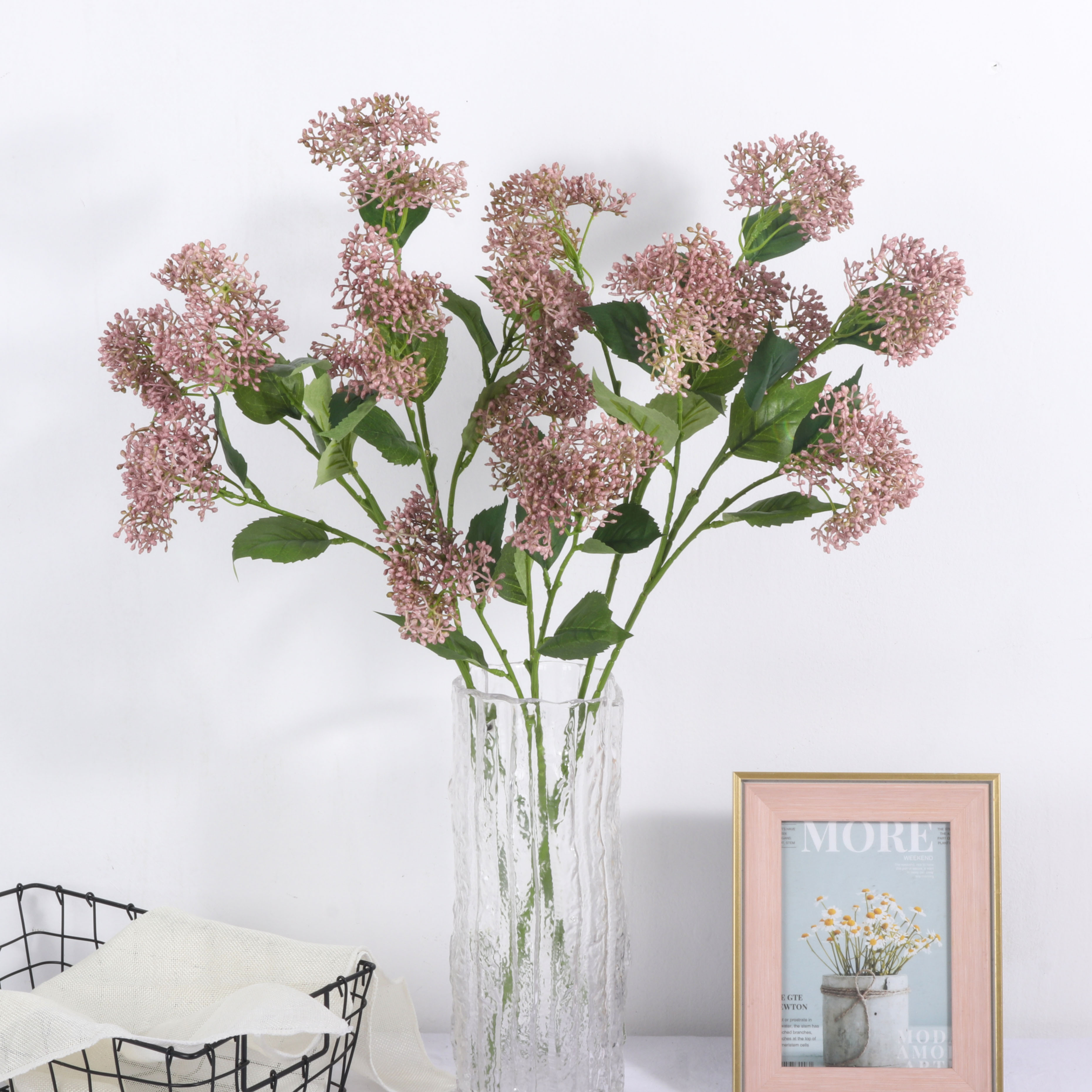 Simulation 3 fork raspberry plastic rice fruit simulation flower green fruit home decoration wedding photography arrangement thumbnail