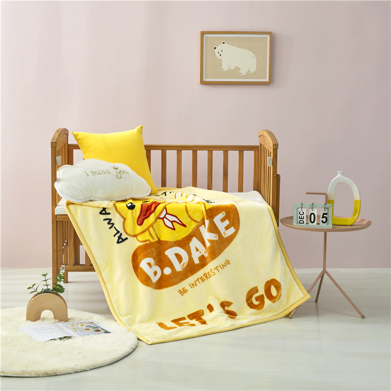 True Aimei blanket children air conditioning blanket cloud blanket single blanket small yellow duck printed blanket manufacturers direct foreign trade specialized for small size blanket 110x140cm