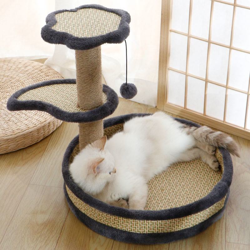 New pet supplies: Sisal cat scratch board, vertical cat climbing frame, hemp rope, wear-resistant and scratch-resistant, relaxing and self-entertaining, simple cat house