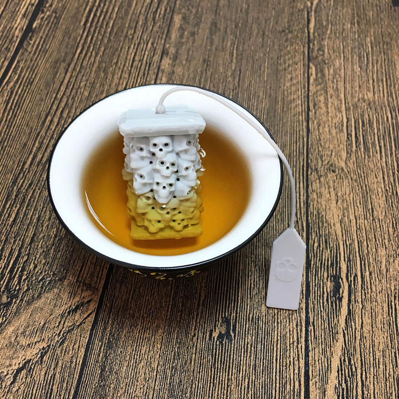 跨境货源骷髅头塔泡茶器硅胶 Tea Infuser 茶叶过滤器头骨塔茶包详情4