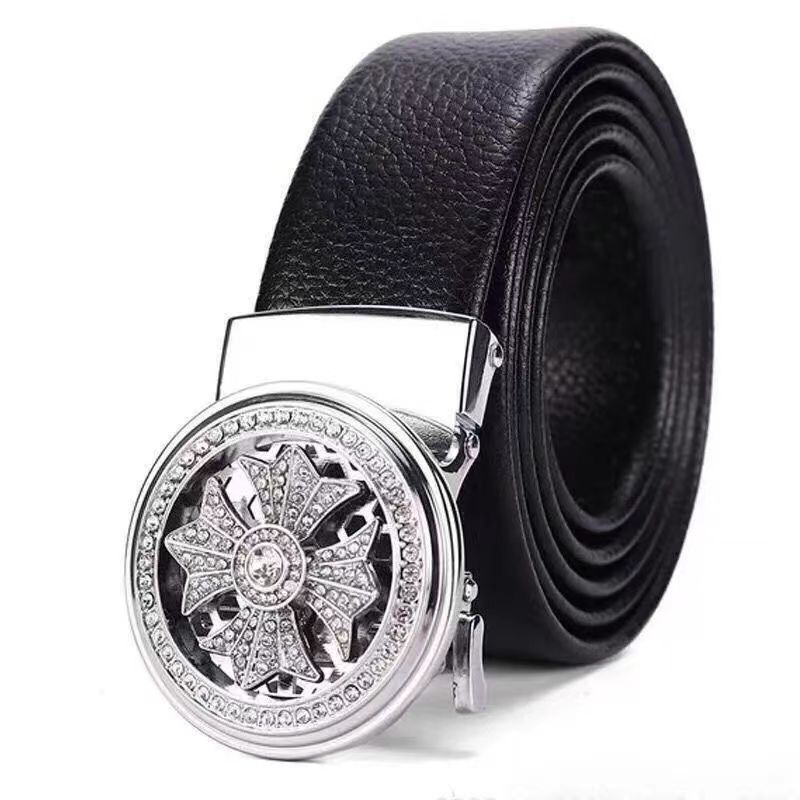 Season To Run Belt Men's Automatic Buckle Middle-Aged Transfer Belt Korean Version Of The Fashion New Denim Belt Item Picture