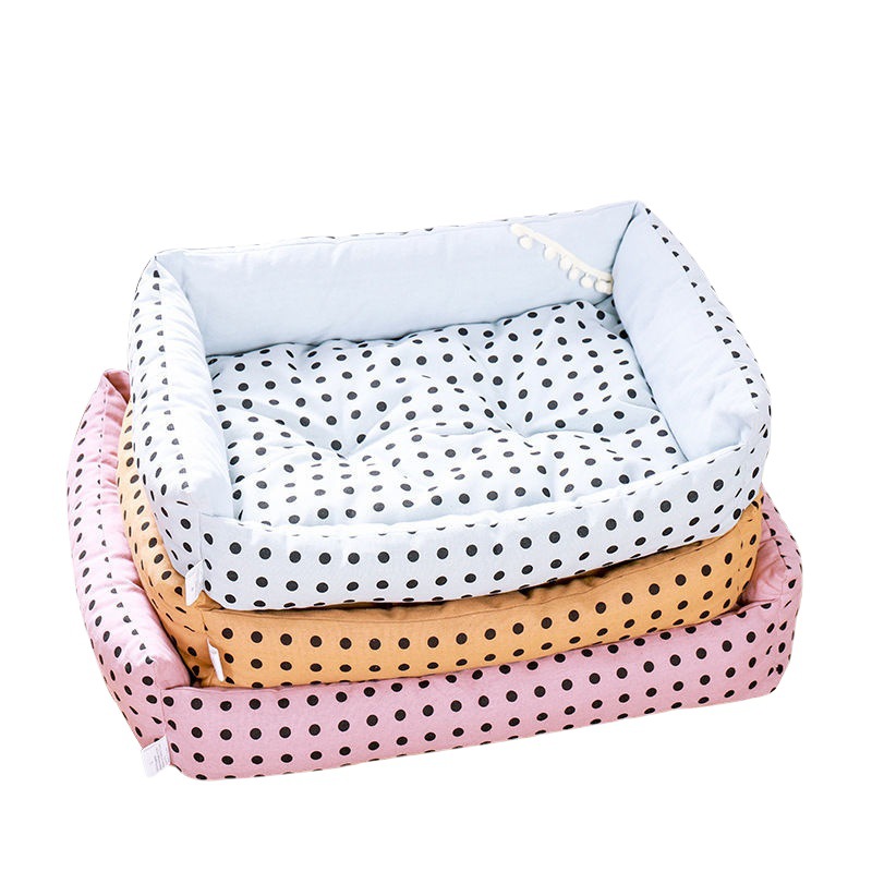 New dog and cat small bed, hairball style square bed, suitable for all seasons, fashionable and simple, elegant pet products Item Picture