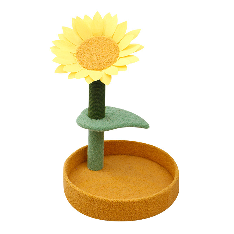 New pet supplies: Sunflower style cat climbing frame, simple, cute, wear-resistant, scratch-resistant, stable and sturdy cat villa Item Picture