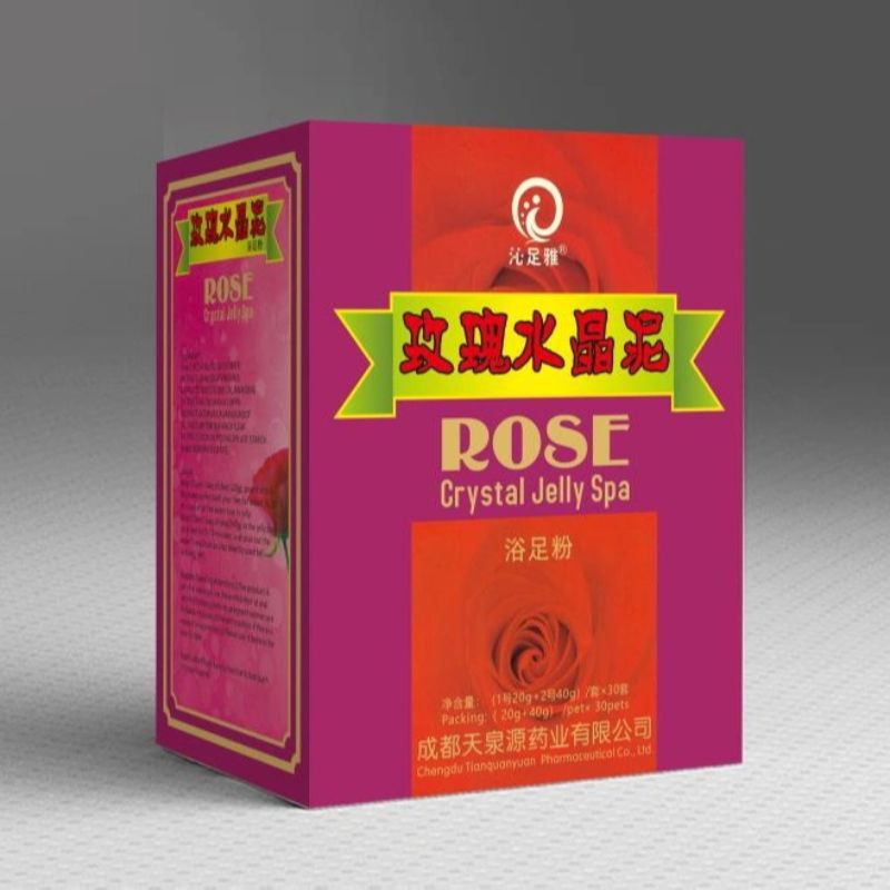 Qin Foot Ya Rose Crystal Bath Foot Powder Specification drawing