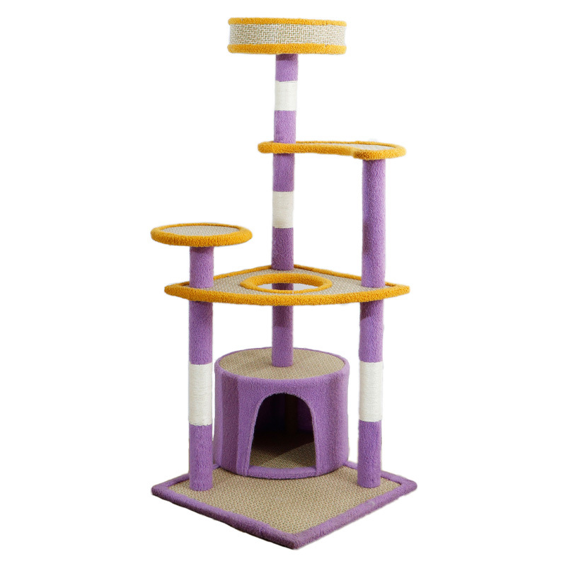 The new pet product, the rattan mat cat climbing frame, is wear-resistant and scratch-resistant. It features a novel, stable, sturdy, fashionable and simple design for a cat villa Item Picture