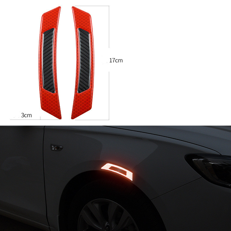 The New Reflective Car Sticker Wheel Eyebrow Door Side Decoration Sticker Creative Personality Body Carbon Fiber Side Label Qw300