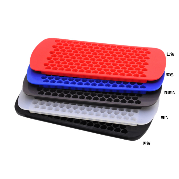 创意150孔硅胶心形冰格 150格爱心形硅胶制冰器 食品级硅胶diy自制冰块模具详情2