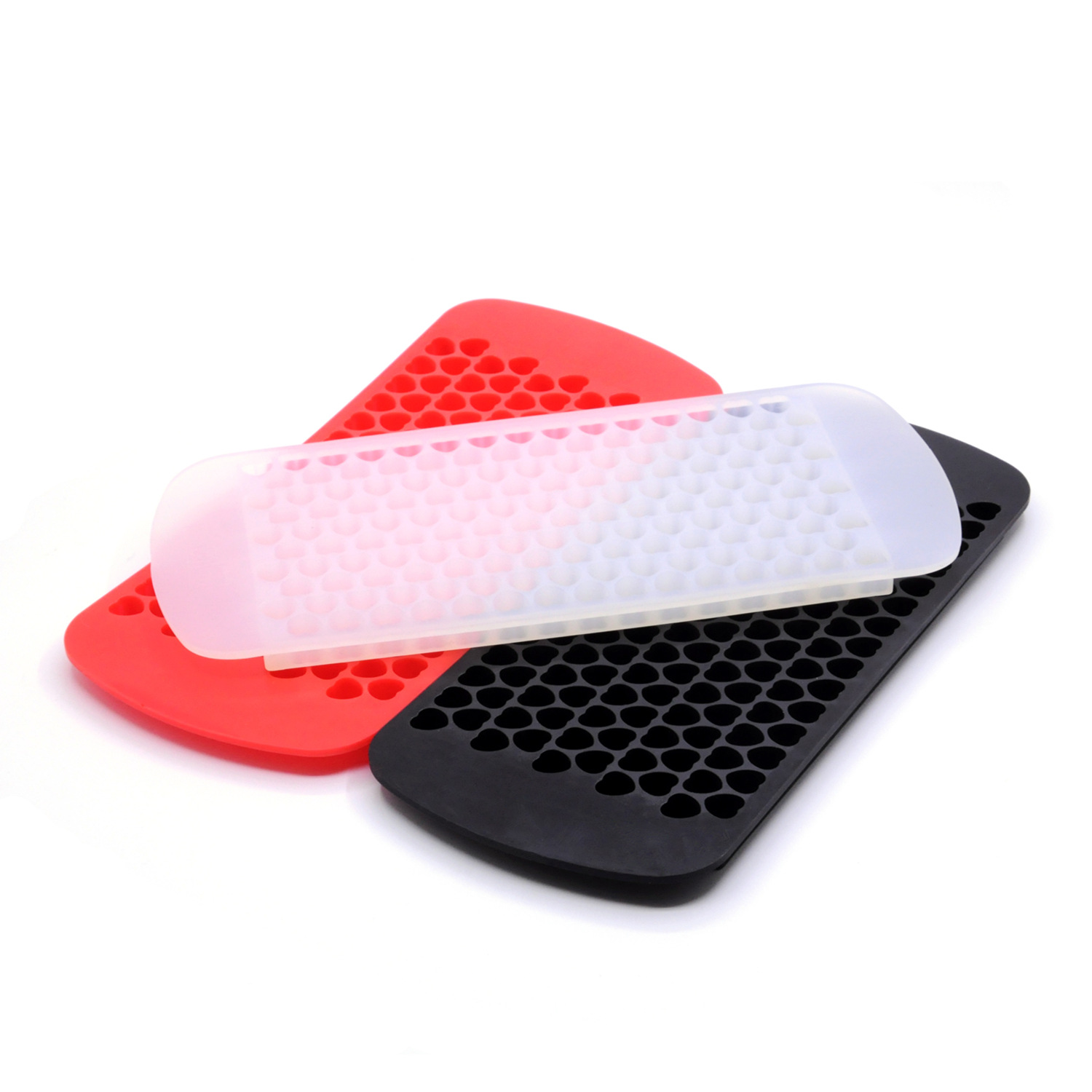 创意150孔硅胶心形冰格 150格爱心形硅胶制冰器 食品级硅胶diy自制冰块模具详情4