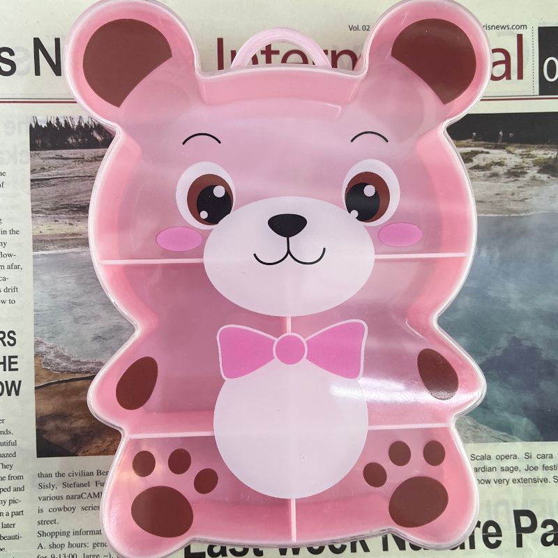Square storage box printed big bear cartoon cute partition storage box