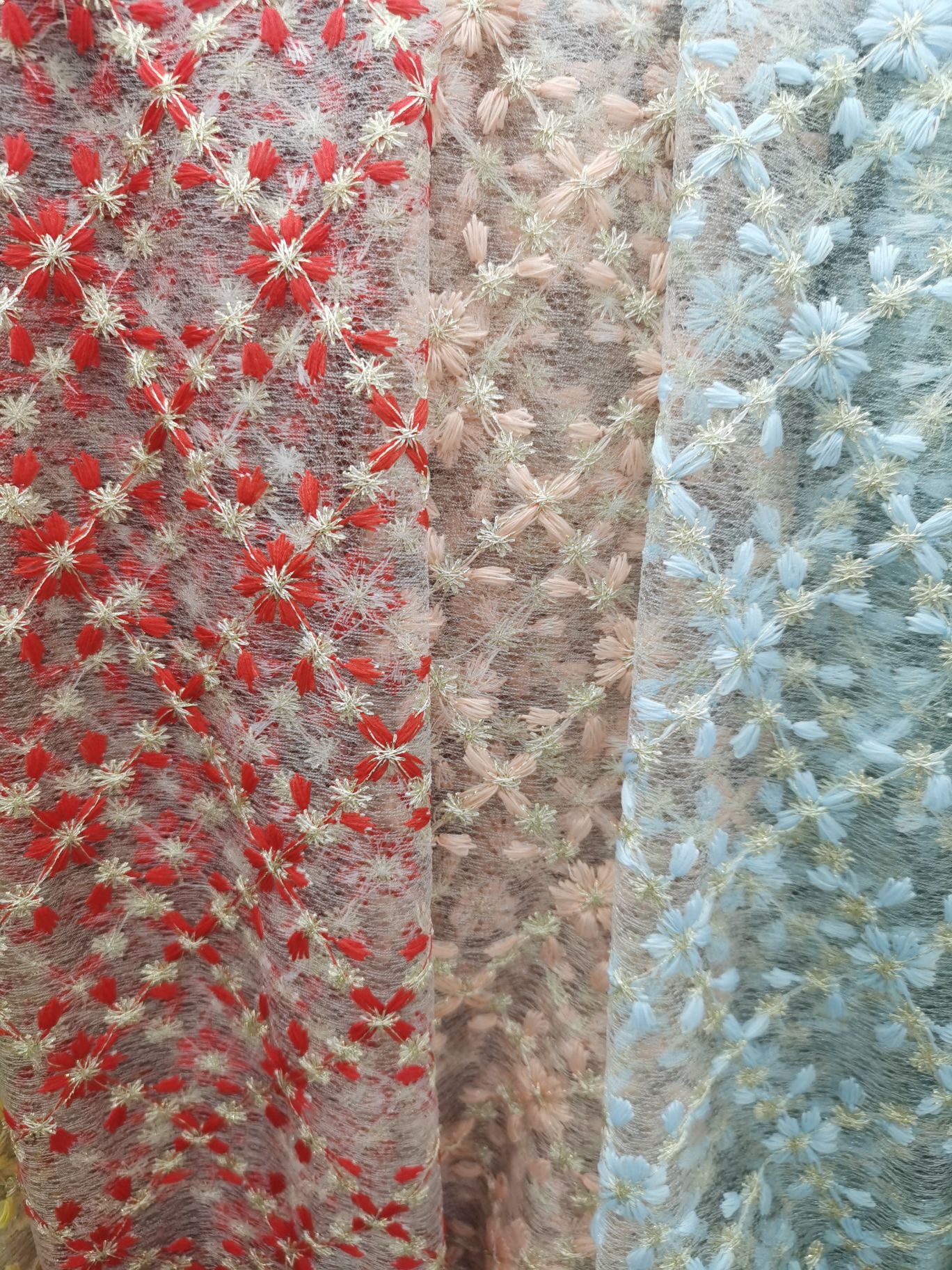 Mesh Embroidery Fabric on a Summer Dress