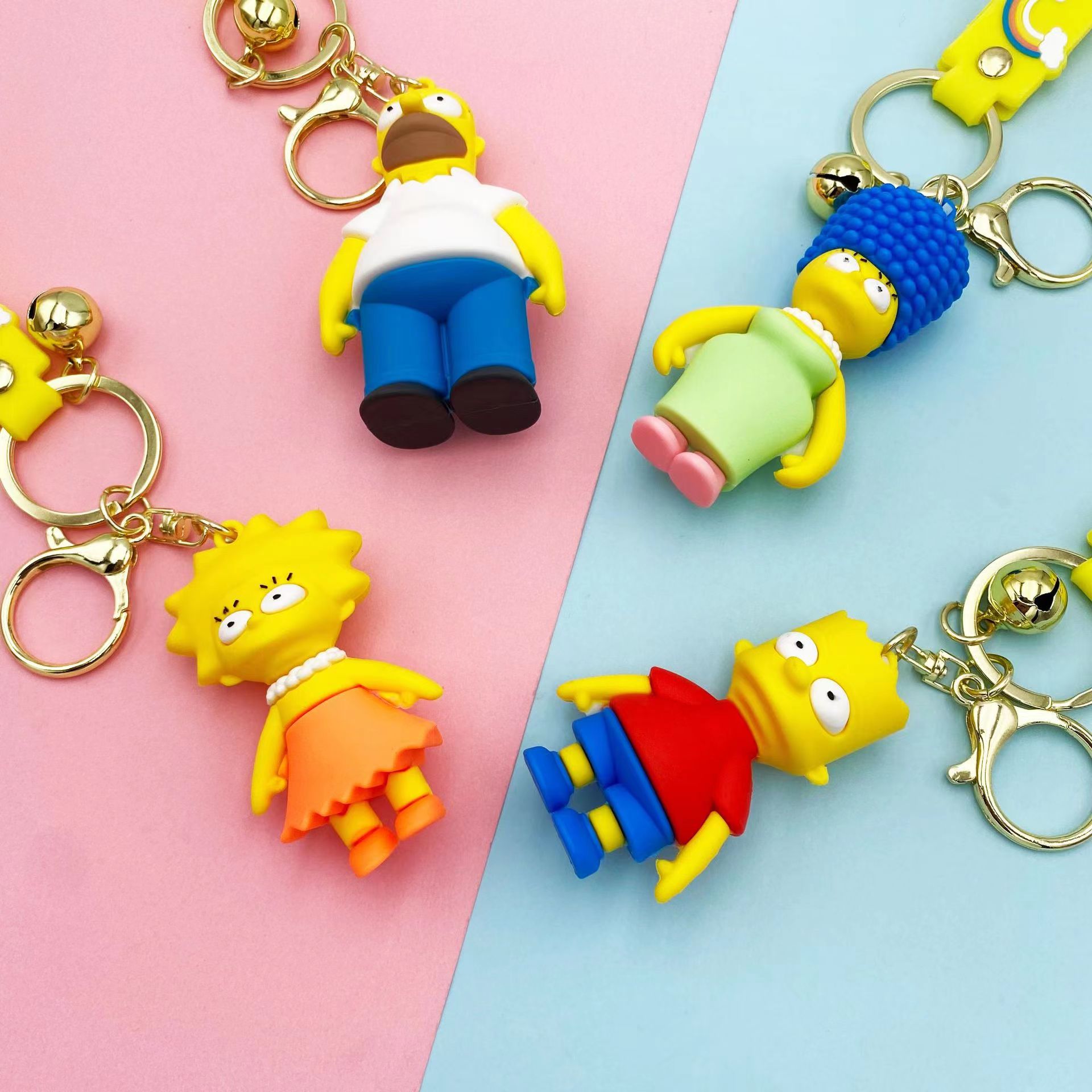 辛普森一家钥匙链可爱情侣汽车小饰品钥匙挂件卡通包包挂饰钥匙扣详情2