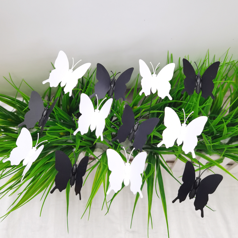 4.5Cm Black And White Single-Layer Butterfly Garden Plug-In Decorative Arts And Crafts Ground Flower Insertions details Picture