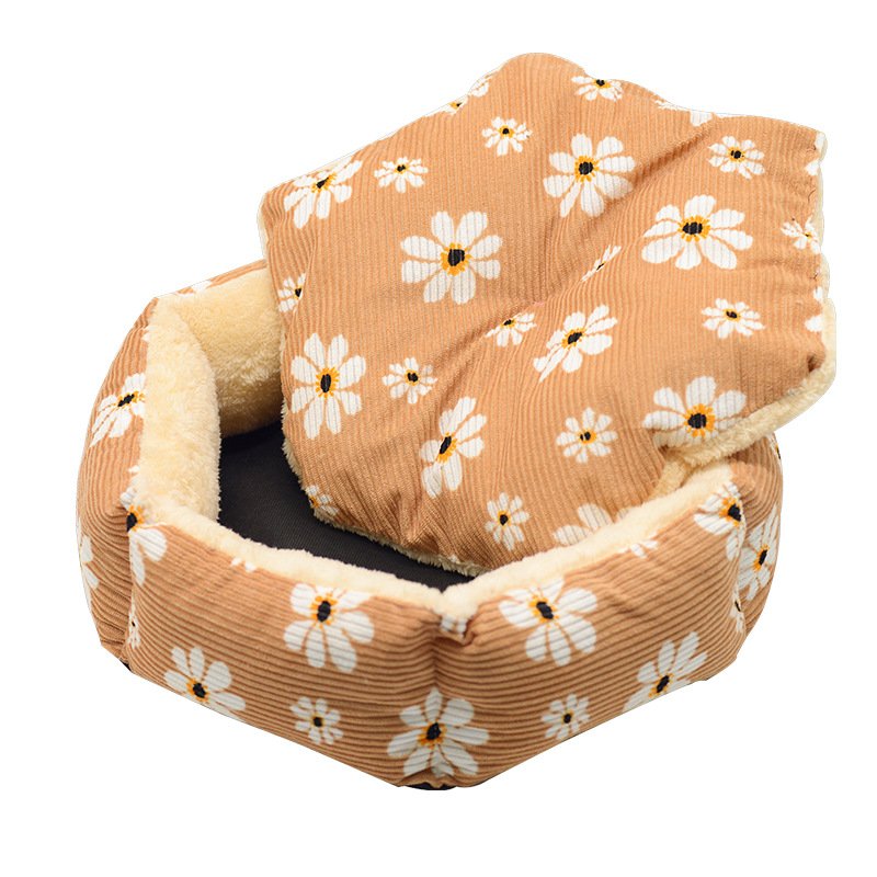 New six-sided pet bed for pets, suitable for all seasons, fashionable, simple, elegant and cute cat and dog MATS Specification image