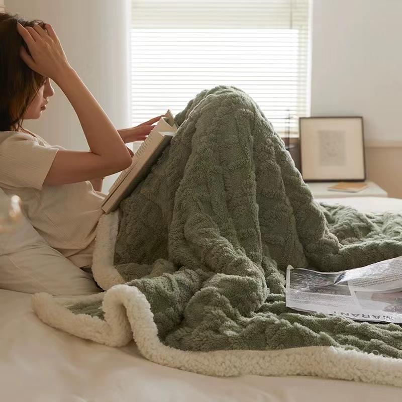 Blanket Cover Comforter Cotton Fleece Double Thickened Tapered Fleece Blanket For Office Lunch Break