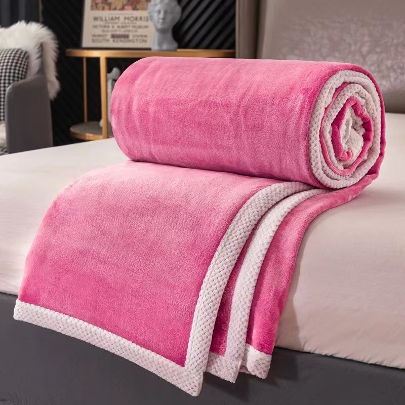 Internet Celebrity Double-Sided Thickened Milk Fleece Blanket Flannel Blanket Quilt Winter Bed Sheet Specification drawing