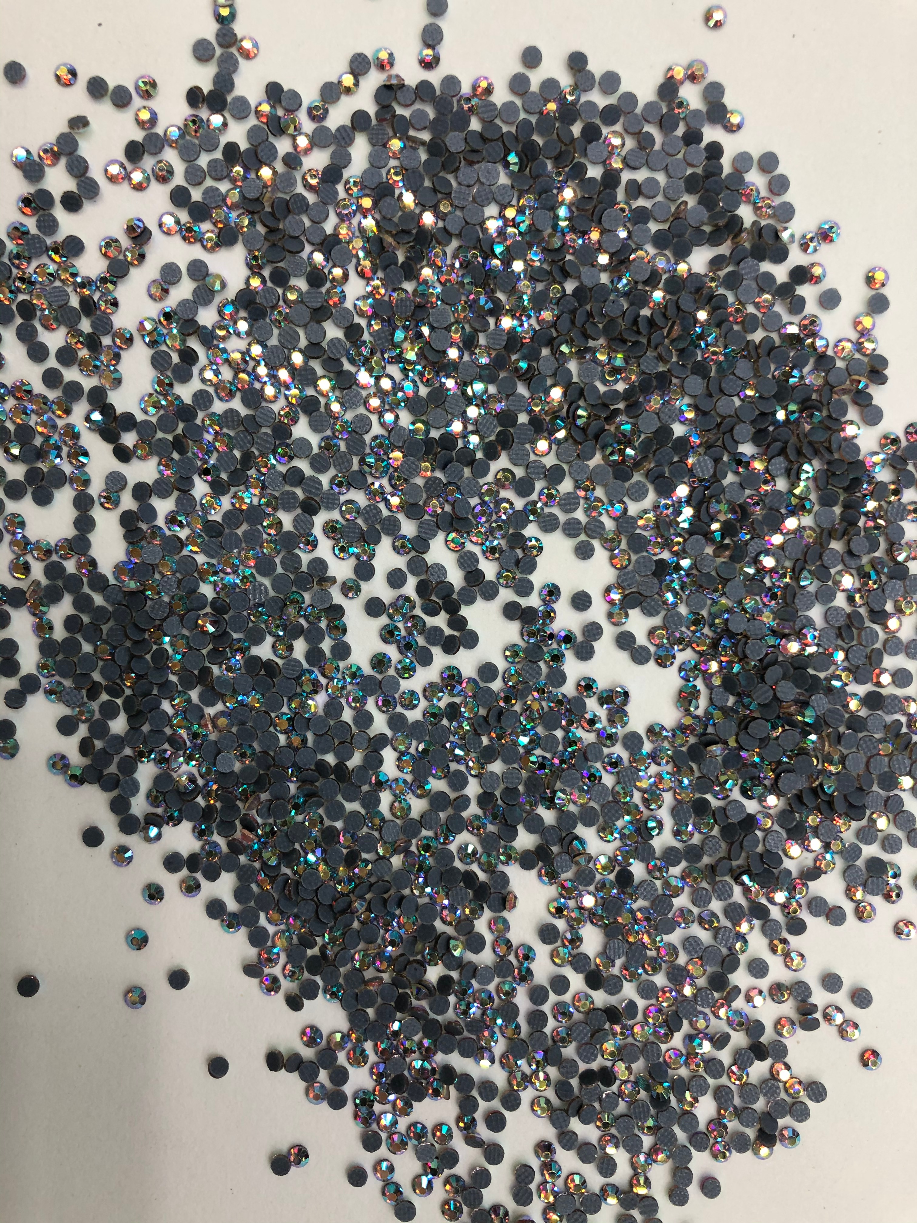 水晶玻璃平底水钻服装辅料热熔胶底 彩色烫钻diy饰品配件