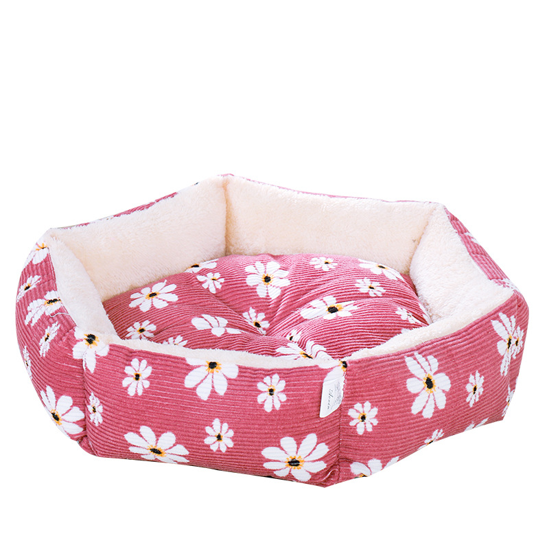 New six-sided pet bed for pets, suitable for all seasons, fashionable, simple, elegant and cute cat and dog MATS Item Picture