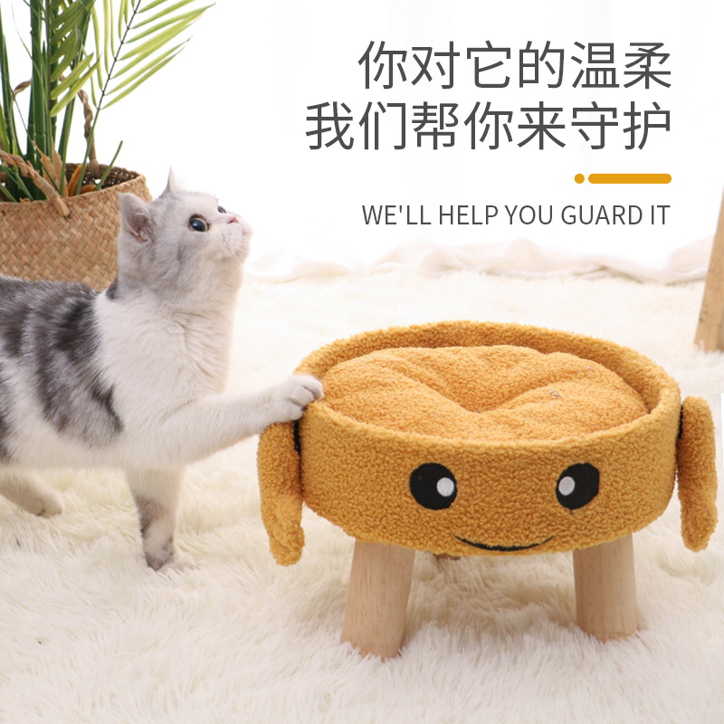 The new pet supplies cat bed stool for winter is warm, cute and simple. The cat sofa cushion is soft and skin-friendly