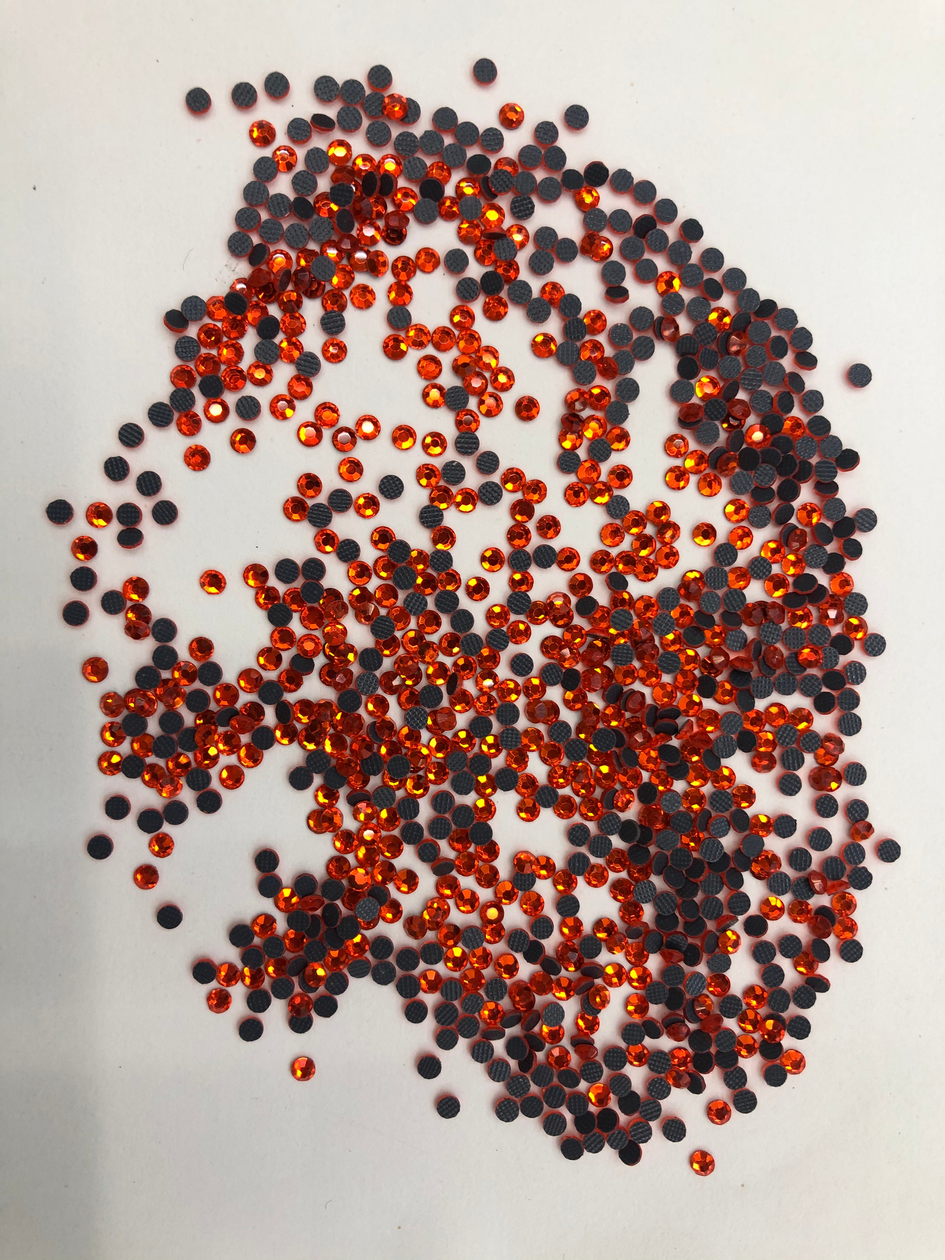 水晶玻璃平底水钻服装辅料热熔胶底 橙色烫钻diy饰品配件