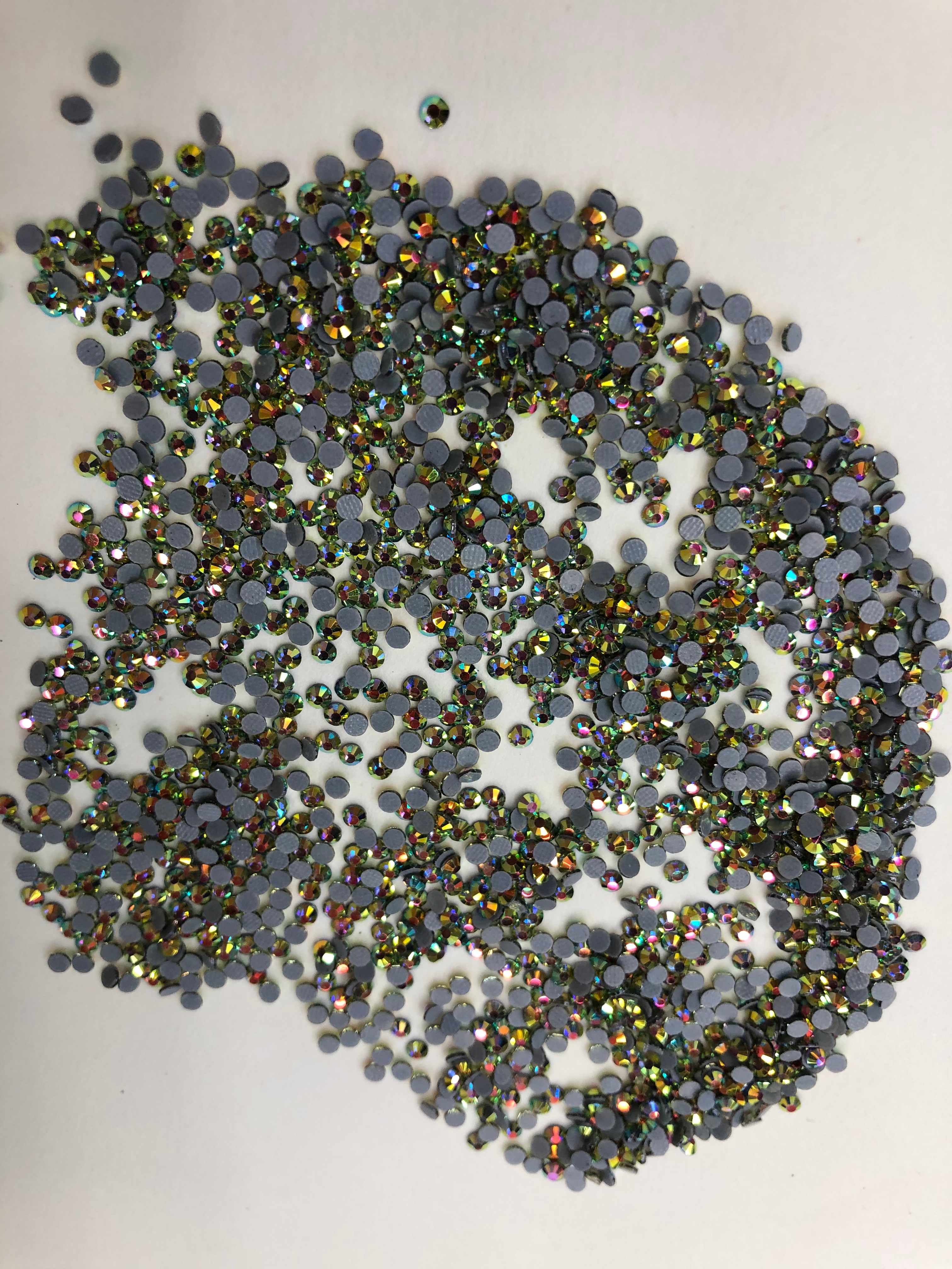 水晶玻璃平底水钻服装辅料热熔胶底 金色烫钻diy饰品配件