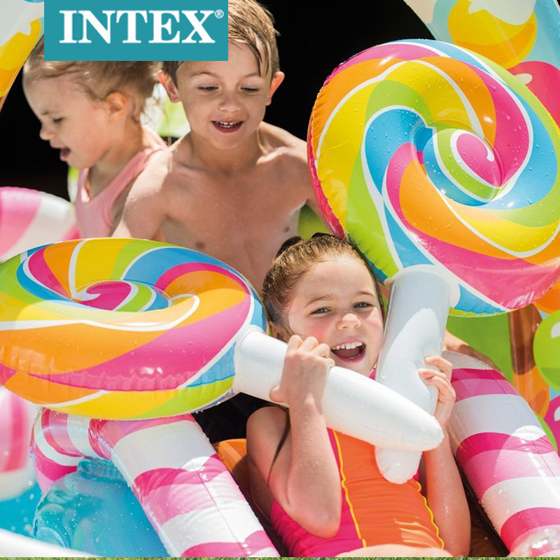 INTEX57149糖果乐园八字形公园水池充气池海洋球池儿童滑梯游泳池详情5