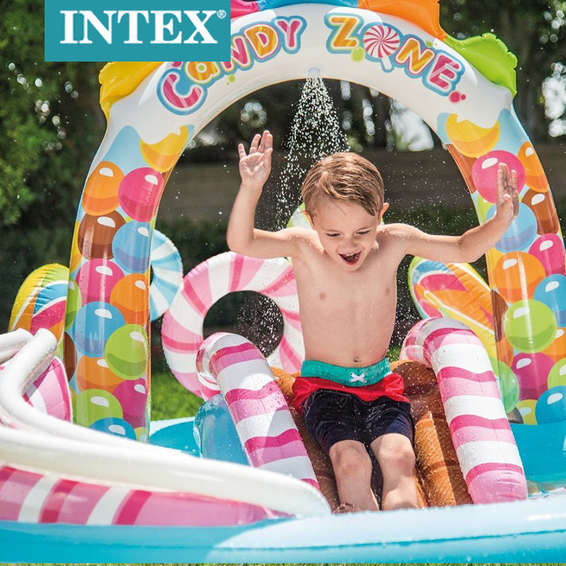INTEX57149糖果乐园八字形公园水池充气池海洋球池儿童滑梯游泳池详情3