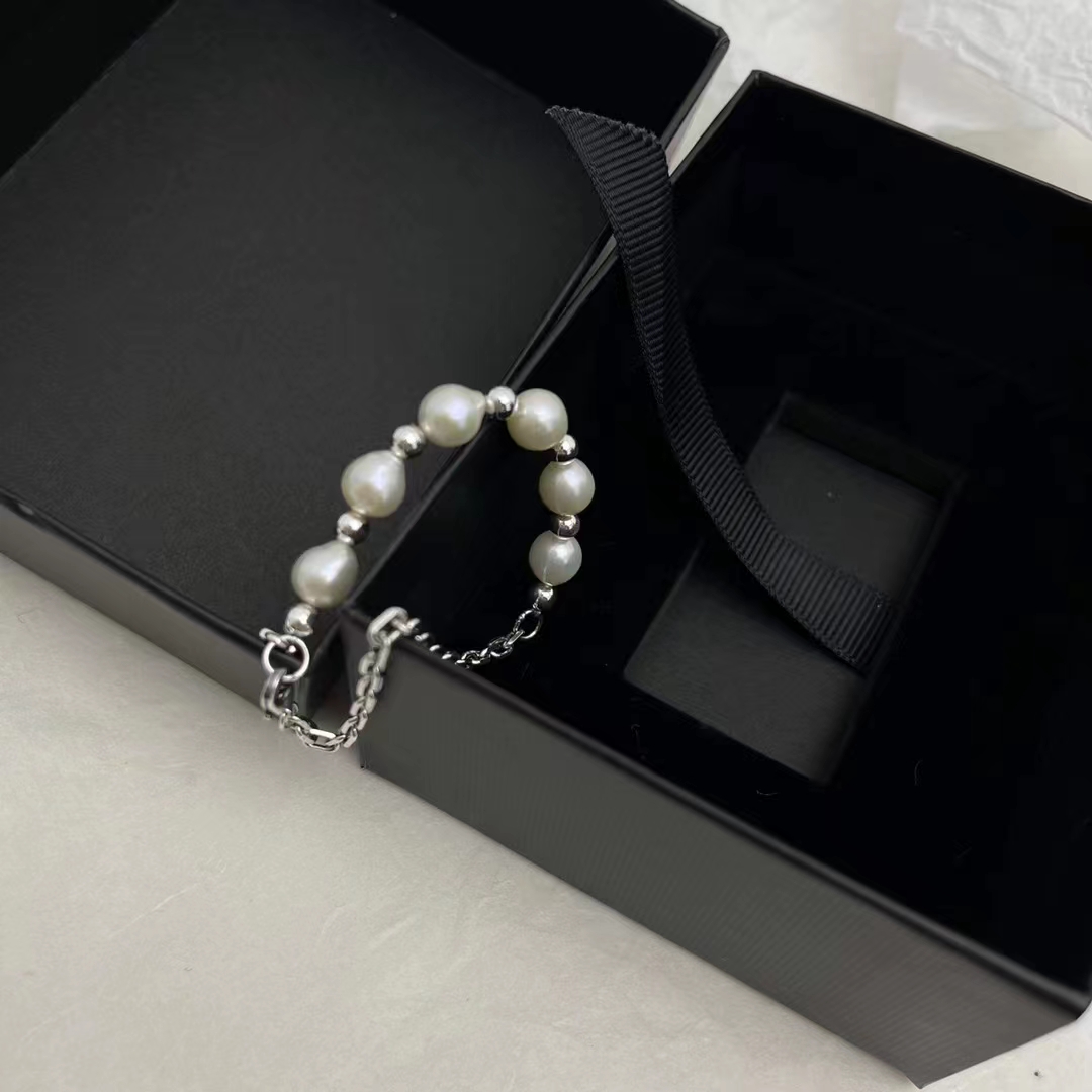S925 Semi-Natural Freshwater Pearl Semi-Silver Sterling Silver Bracelet Silver Lace Silver Jewelry Item Picture