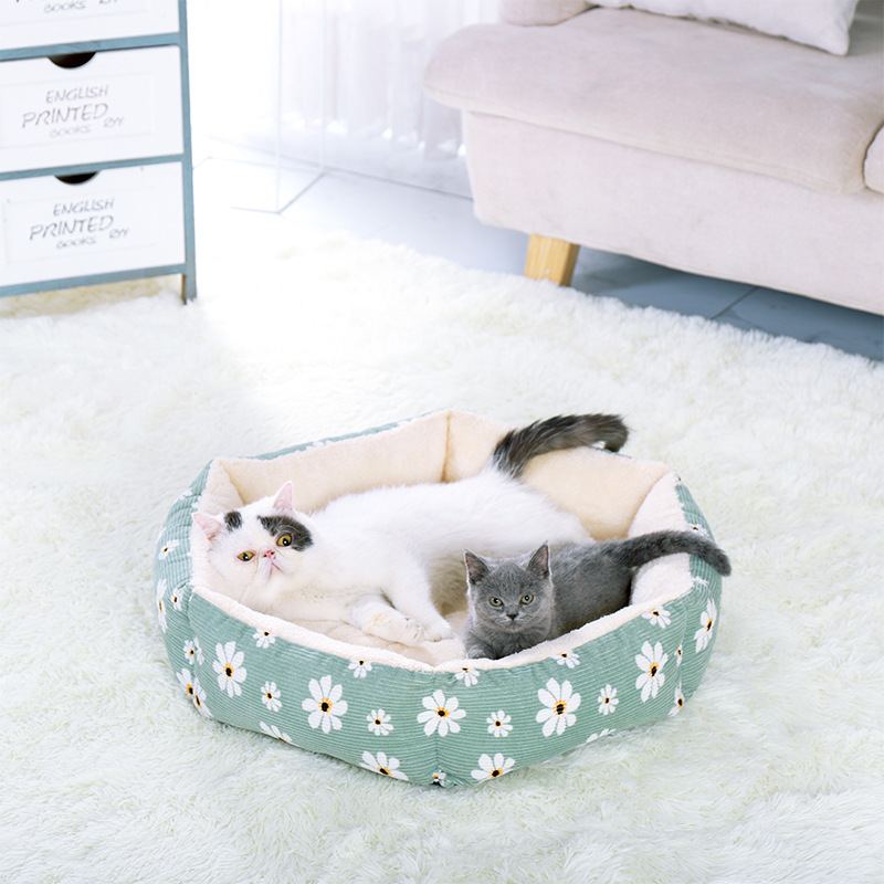 New six-sided pet bed for pets, suitable for all seasons, fashionable, simple, elegant and cute cat and dog MATS details Picture