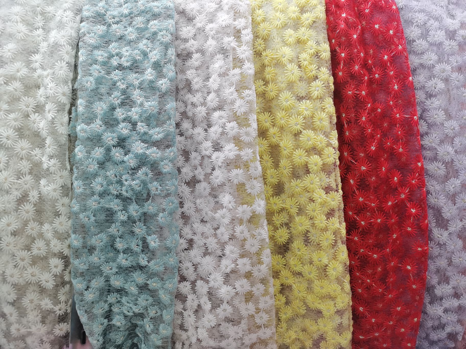 Multi-Color Gauze Embroidery Small Cloth Breathable Embroidery Gauze Multi-Color Optional